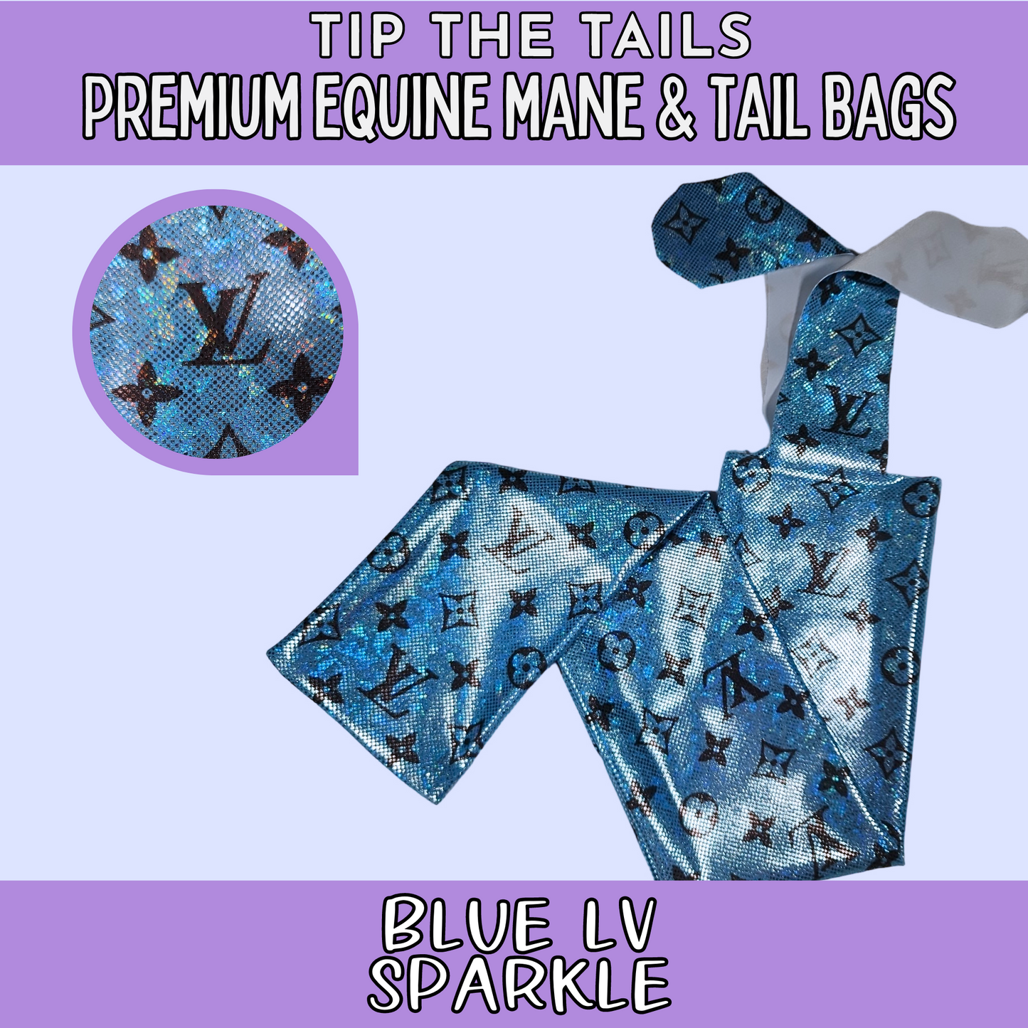 Blue Sparkle LV Tail Bag - Tip The Tails