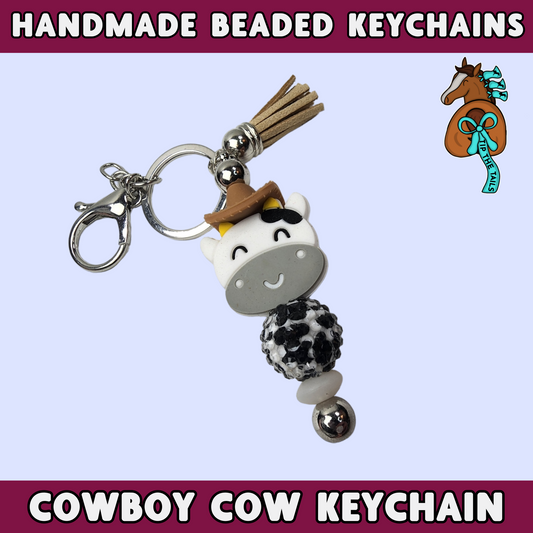 Cowboy Hat Cow Handmade Keychain-Tip The Tails