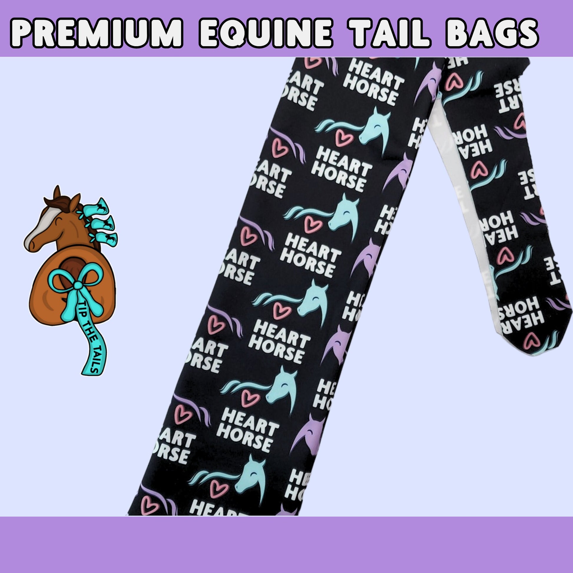 Heart Horse Equine Tail Bag-Tip The Tails