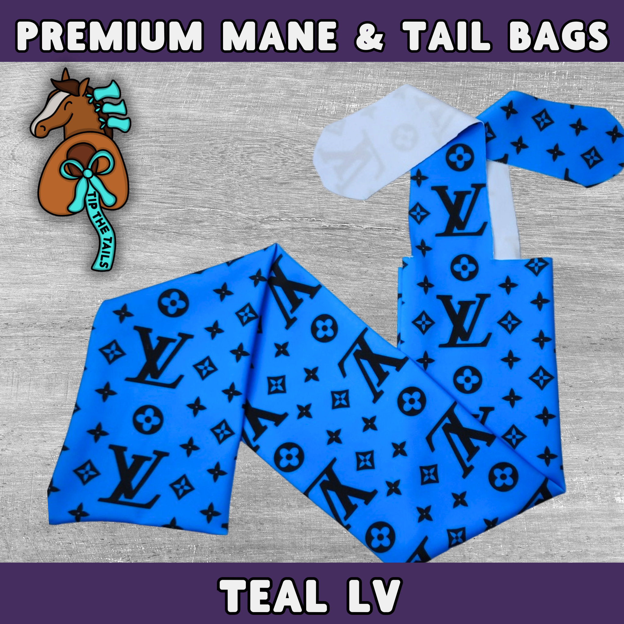 Teal LV Equine Tail Bag