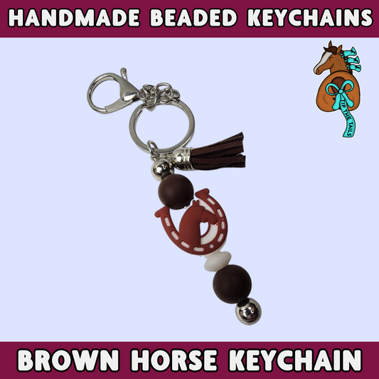 Brown Horseshoe Handmade Keychain-Tip The Tails