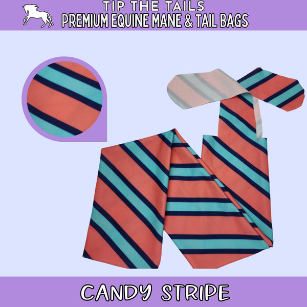 Candy Stripe Equine Tail Bag-Tip The Tails
