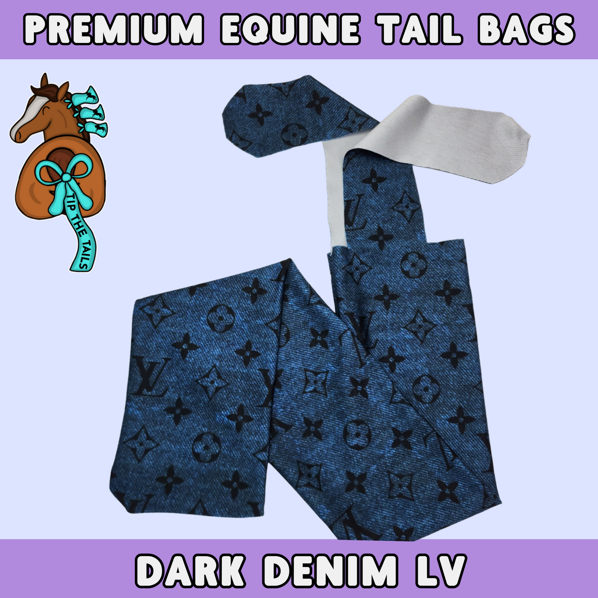 Dark Denim LV Equine Tail Bag-Tip The Tails