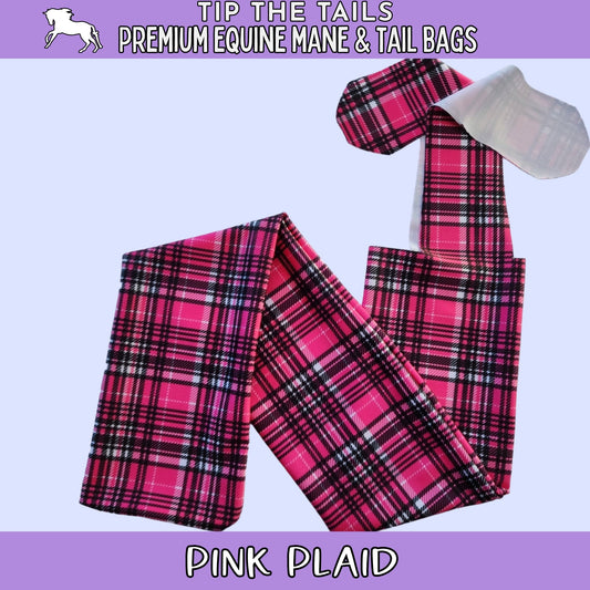Hot Pink Plaid Equine Tail Bag-Tip The Tails