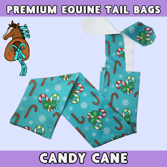 Candy Cane Holiday Equine Tail Bag-Tip The Tails