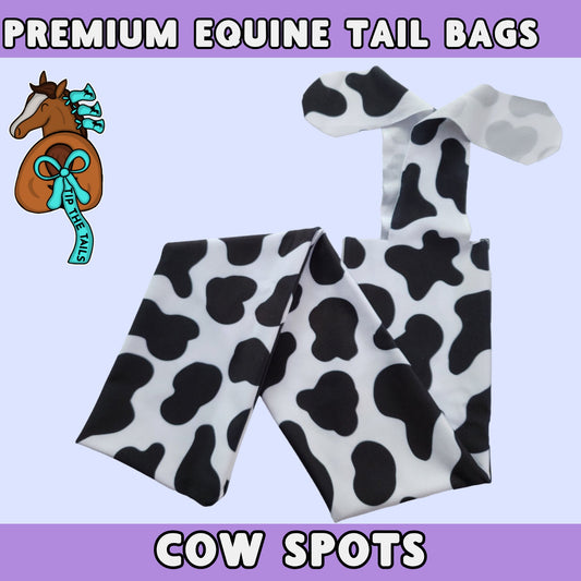 Cow Spots Equine Tail Bag-Tip The Tails