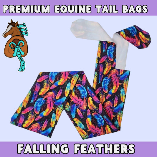 Colorful Falling Feather Equine Tail Bag-Tip The Tails
