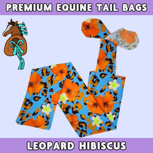 Leopard Hibiscus Equine Tail Bag-Tip The Tails
