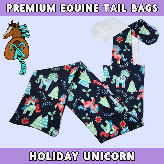 Christmas Unicorn Holiday Equine Tail Bag-Tip The Tails