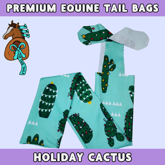 Blue Cactus Holiday Equine Tail Bag-Tip The Tails