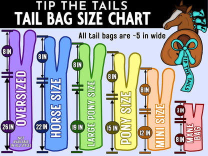 Fun Sized Equine Tail Bag | Funny Miniature Horse Tailbag for Equestrian Gifts | Pony Gear for Mane and Tail Protection | Cute Equine Tack