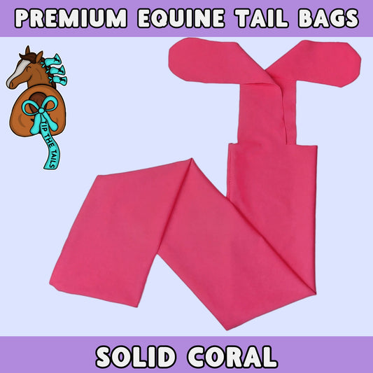Solid Coral Equine Tail Bag-Tip The Tails