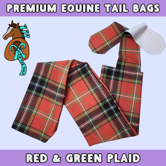 Red & Green Plaid Equine Tail Bag-Tip The Tails