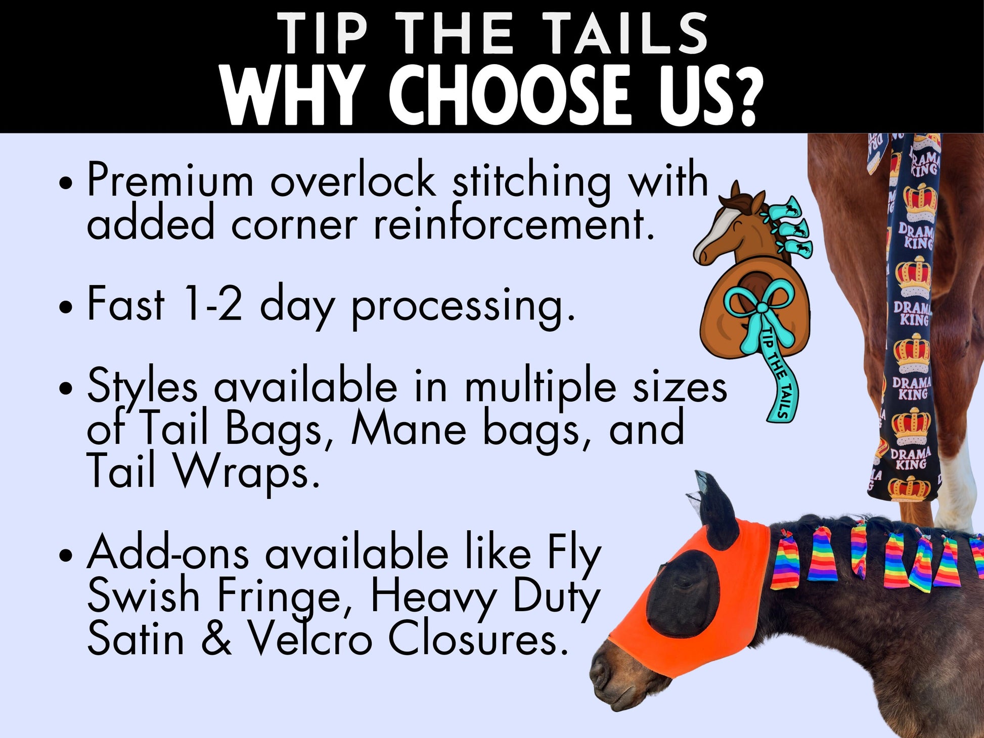 Colorful Falling Feather Equine Tail Bag-Tip The Tails