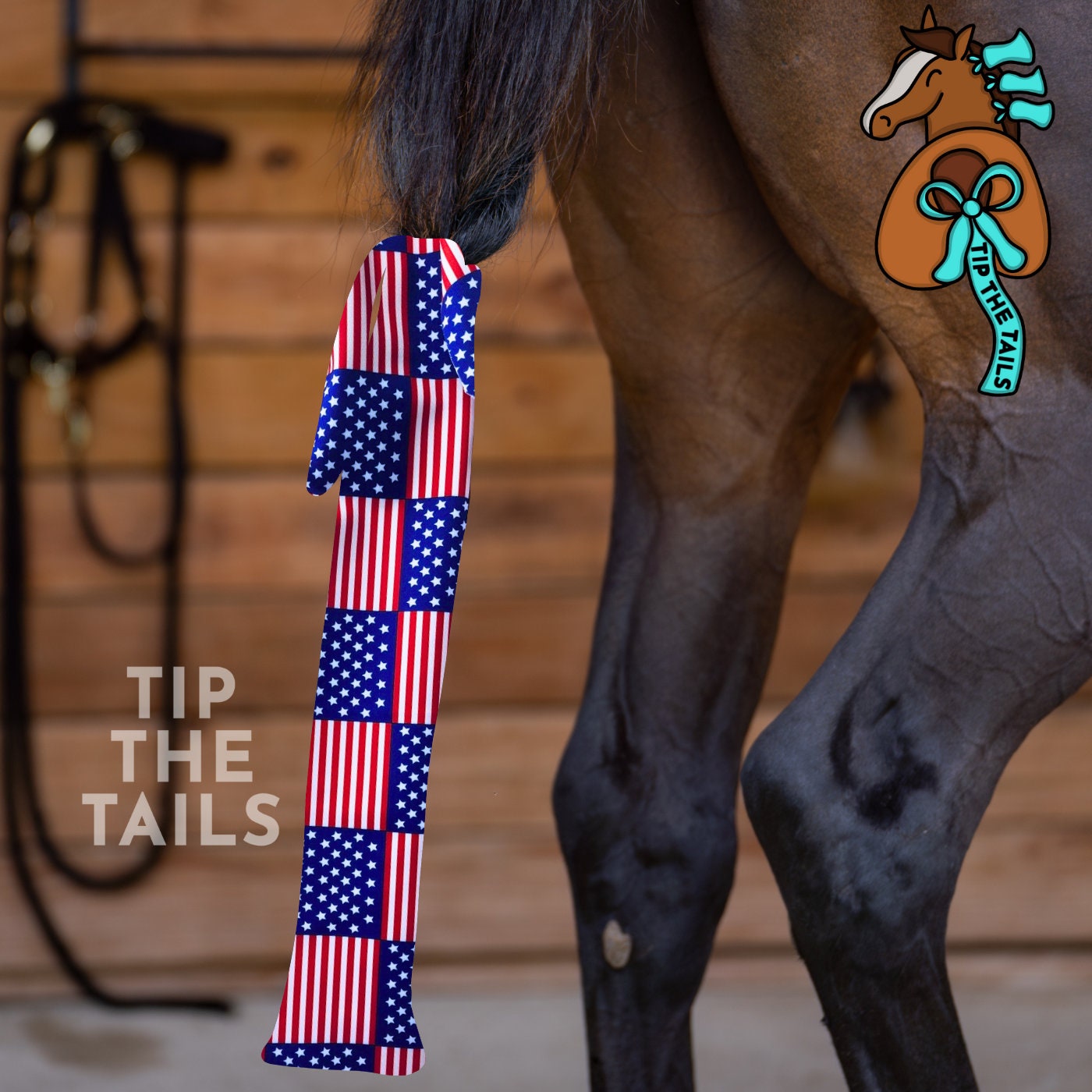 American Flag Equine Tail Bag