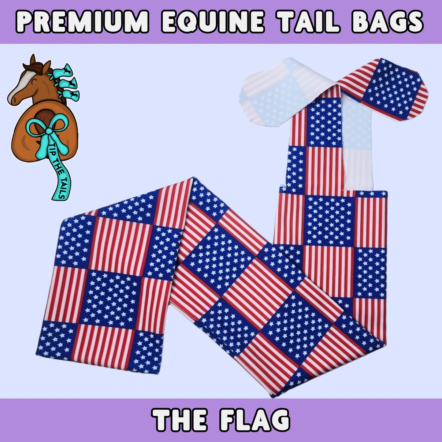 American Flag Equine Tail Bag | USA Themed Horse Tailbag for Equestrian & Horse Lover Gifts | America Horse Tack and Pony Tail Protection