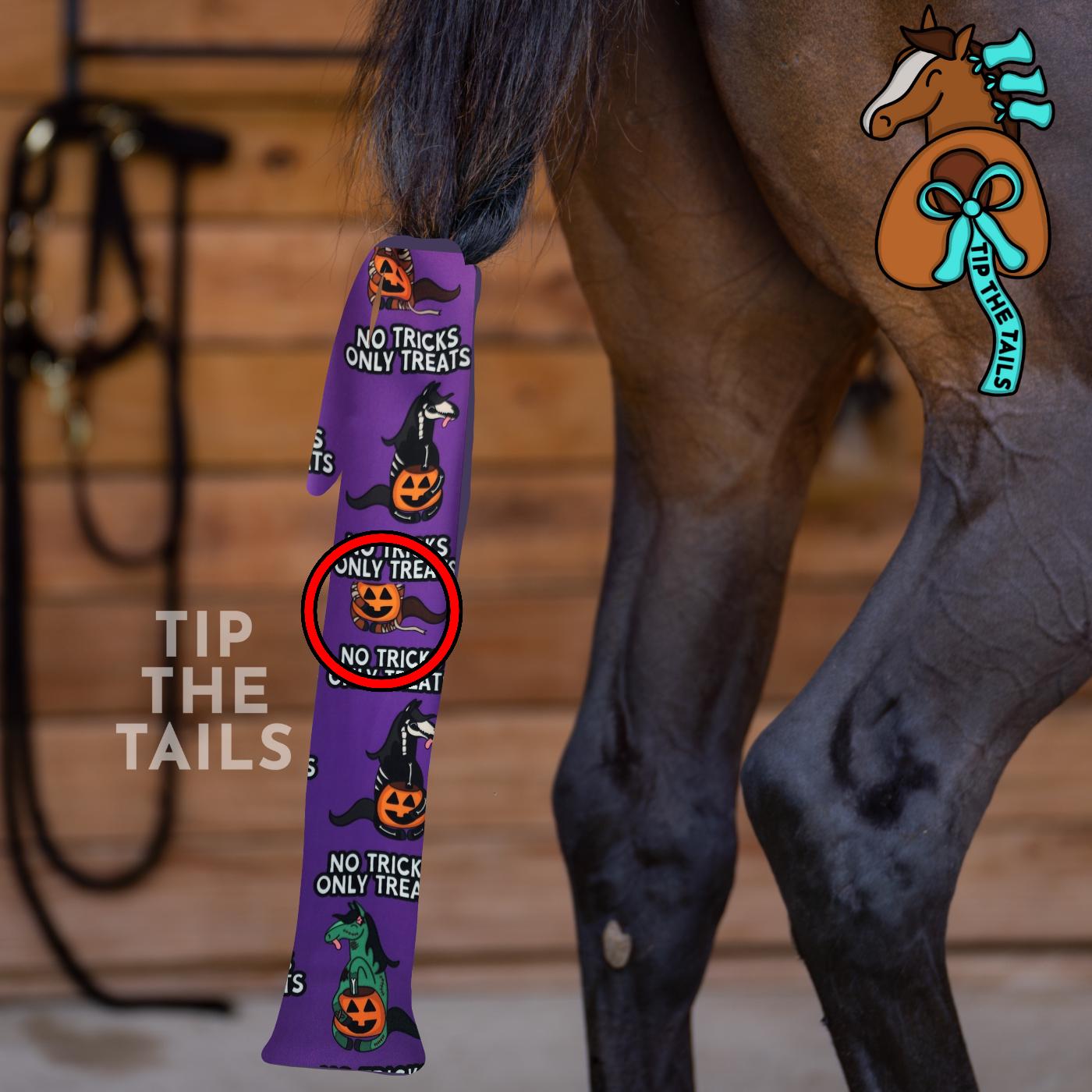 OOPS Version: No Tricks Only Treats Halloween Equine Tail Bag