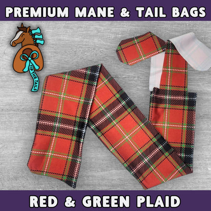 Red & Green Plaid Equine Tail Bag