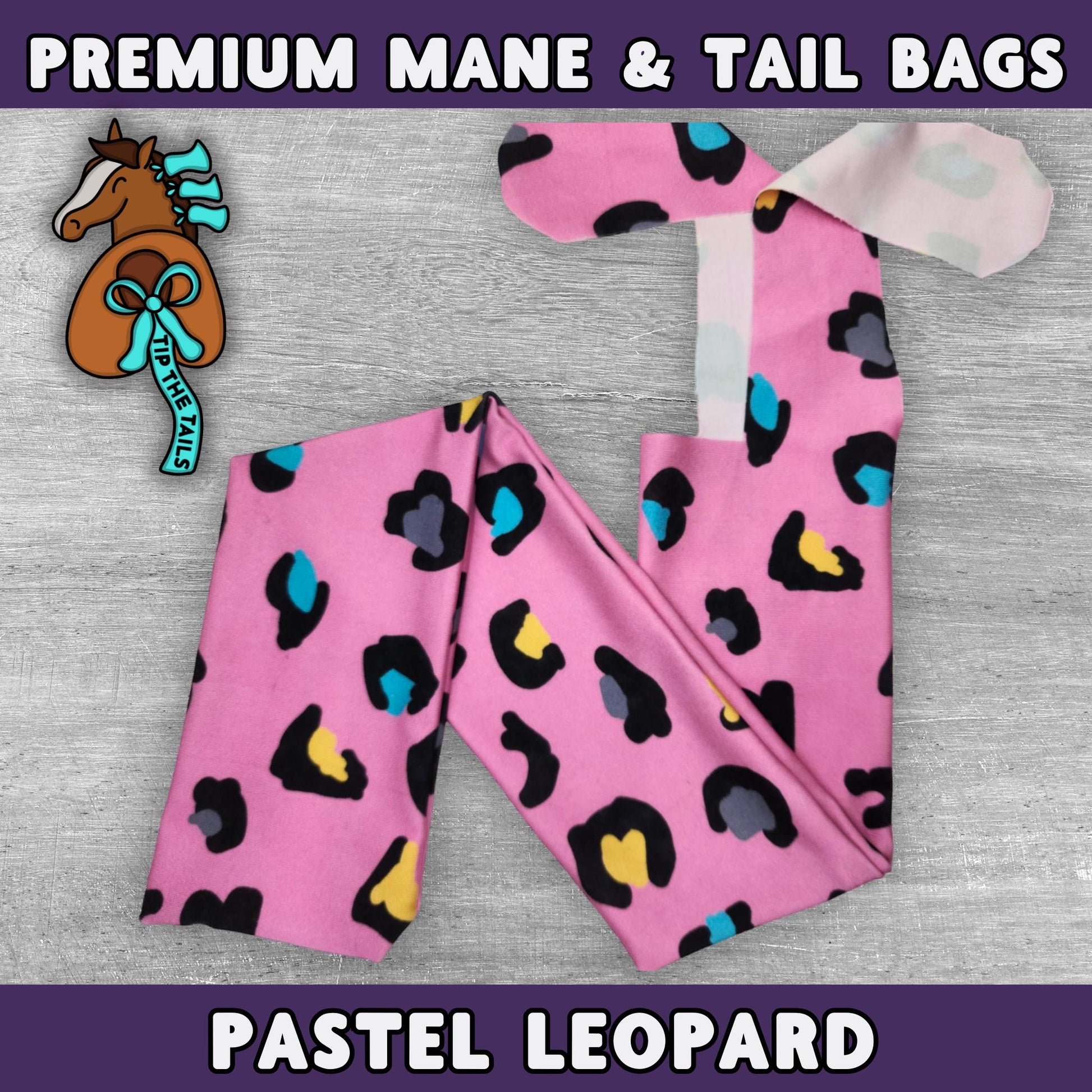 Pastel Cheetah Print Equine Tail Bag