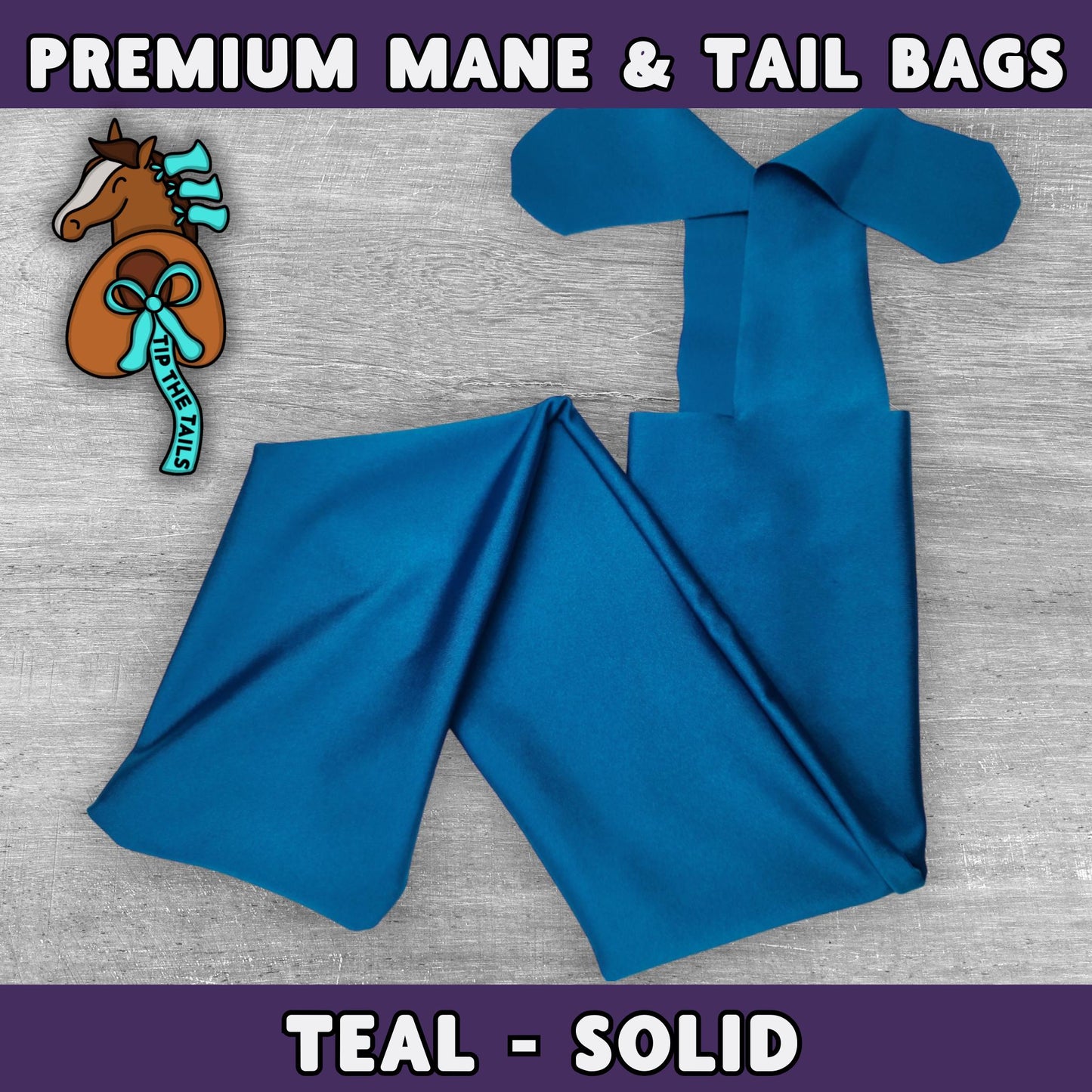 Solid Teal Equine Tail Bag