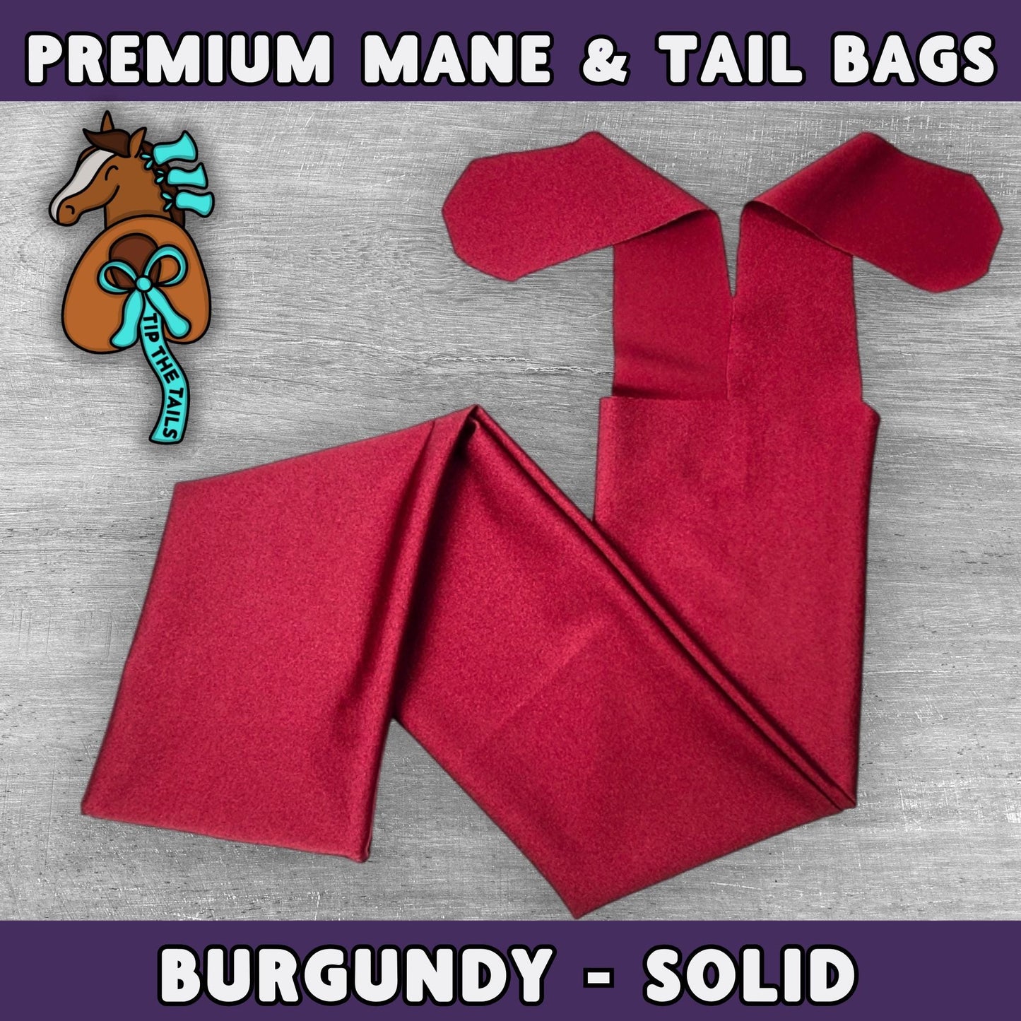 Solid Burgundy Equine Tail Bag