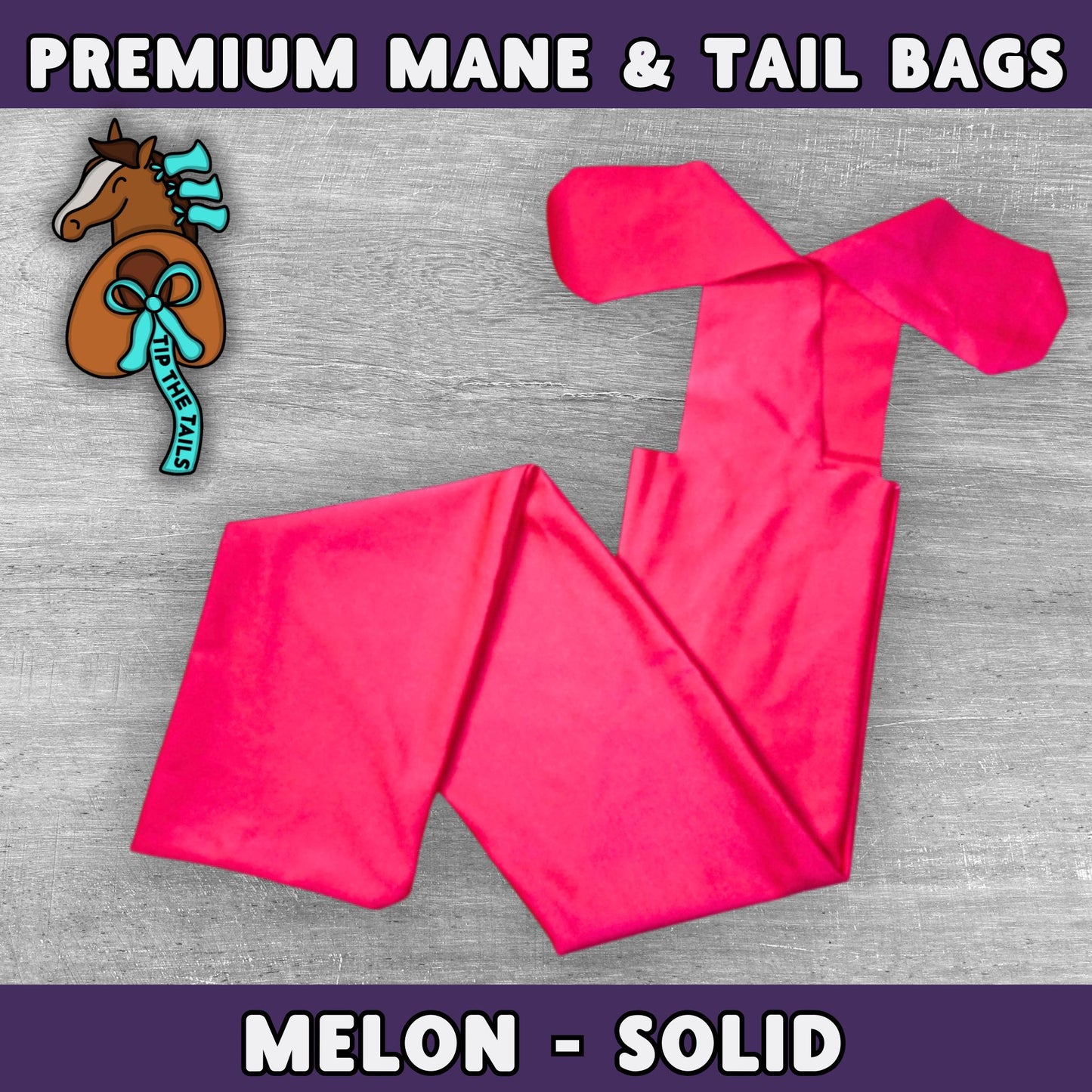 Solid Coral Equine Tail Bag