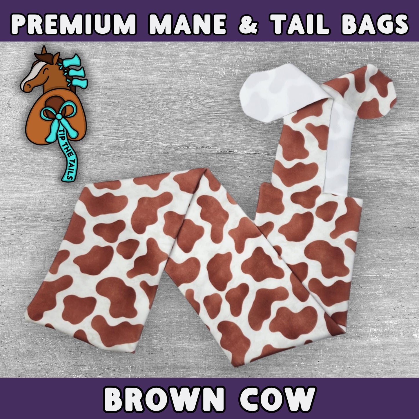 Brown Cow Spots Equine Tail Bag