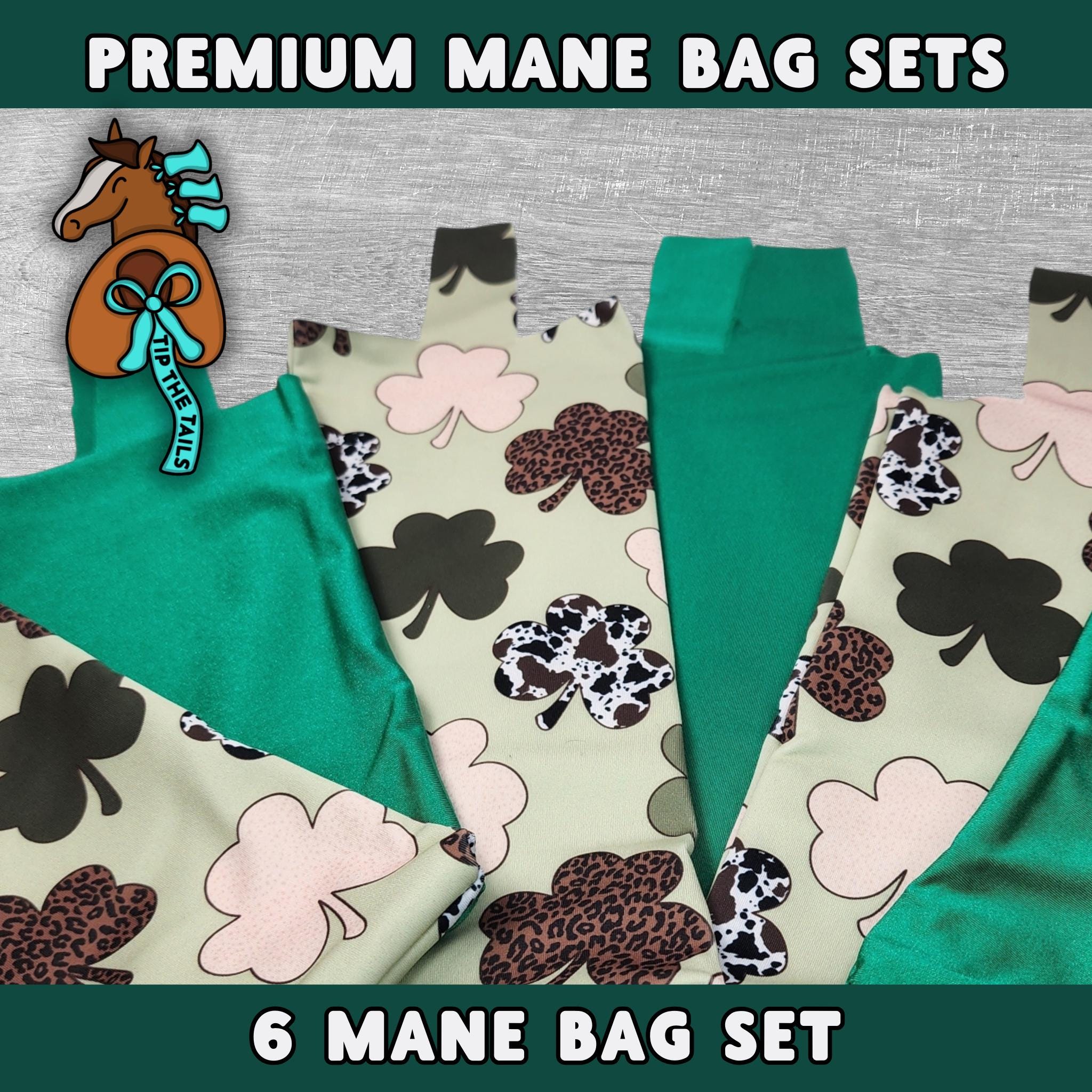 Green Shamrock Equine Mane Bag Set