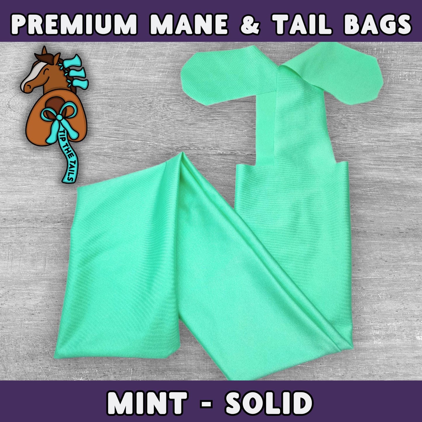 Solid Mint Equine Tail Bag