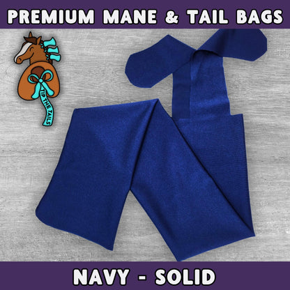 Solid Navy Equine Tail Bag