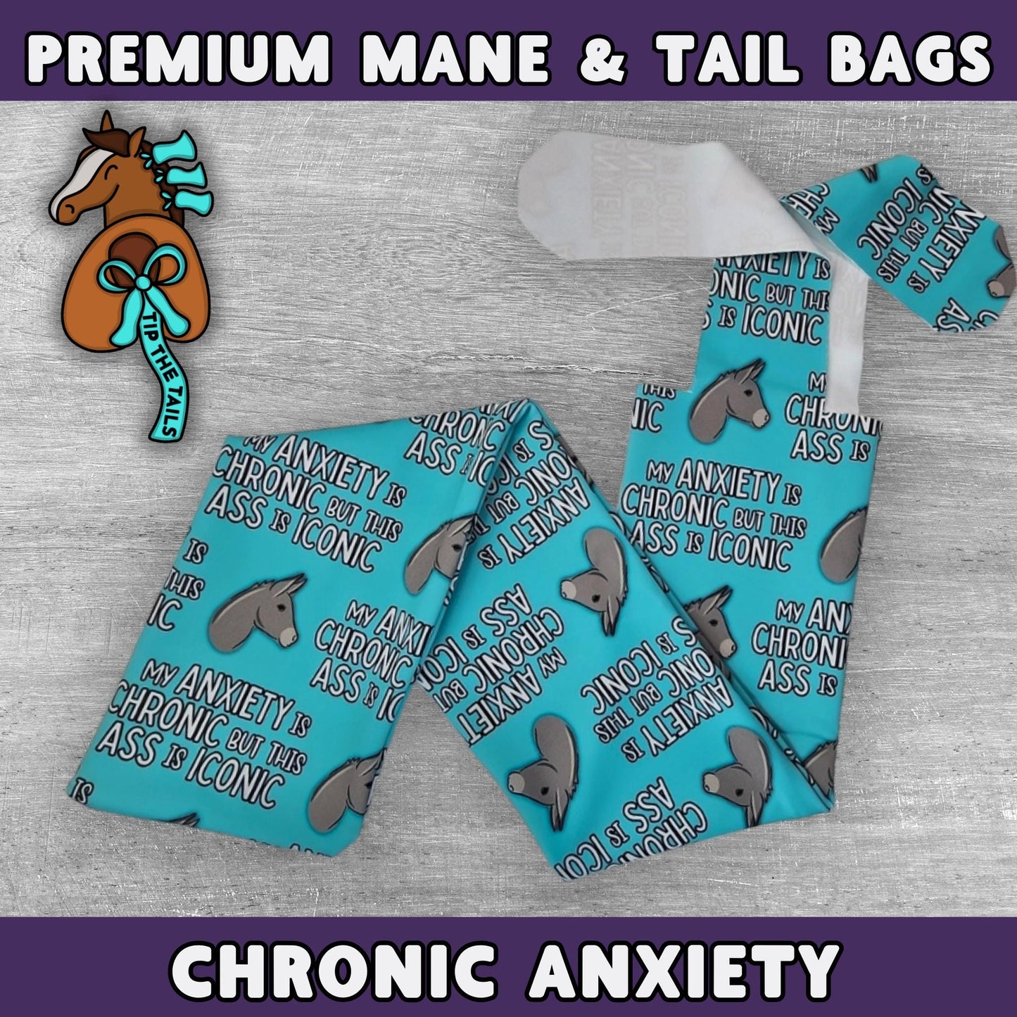 Chronic Anxiety Donkey Equine Tail Bag