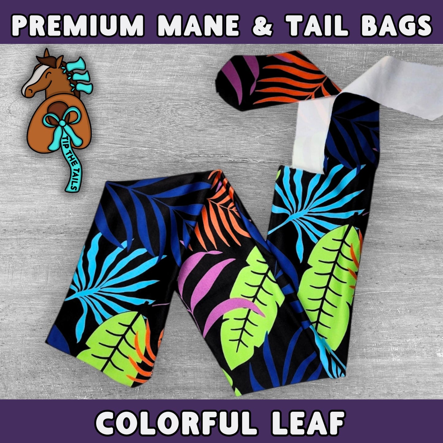 Tropical Colorful Leaf Equine Tail Bag