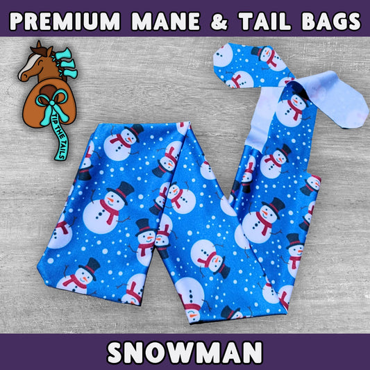 Blue Snowman Equine Tail Bag