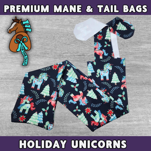 Christmas Unicorn Holiday Equine Tail Bag