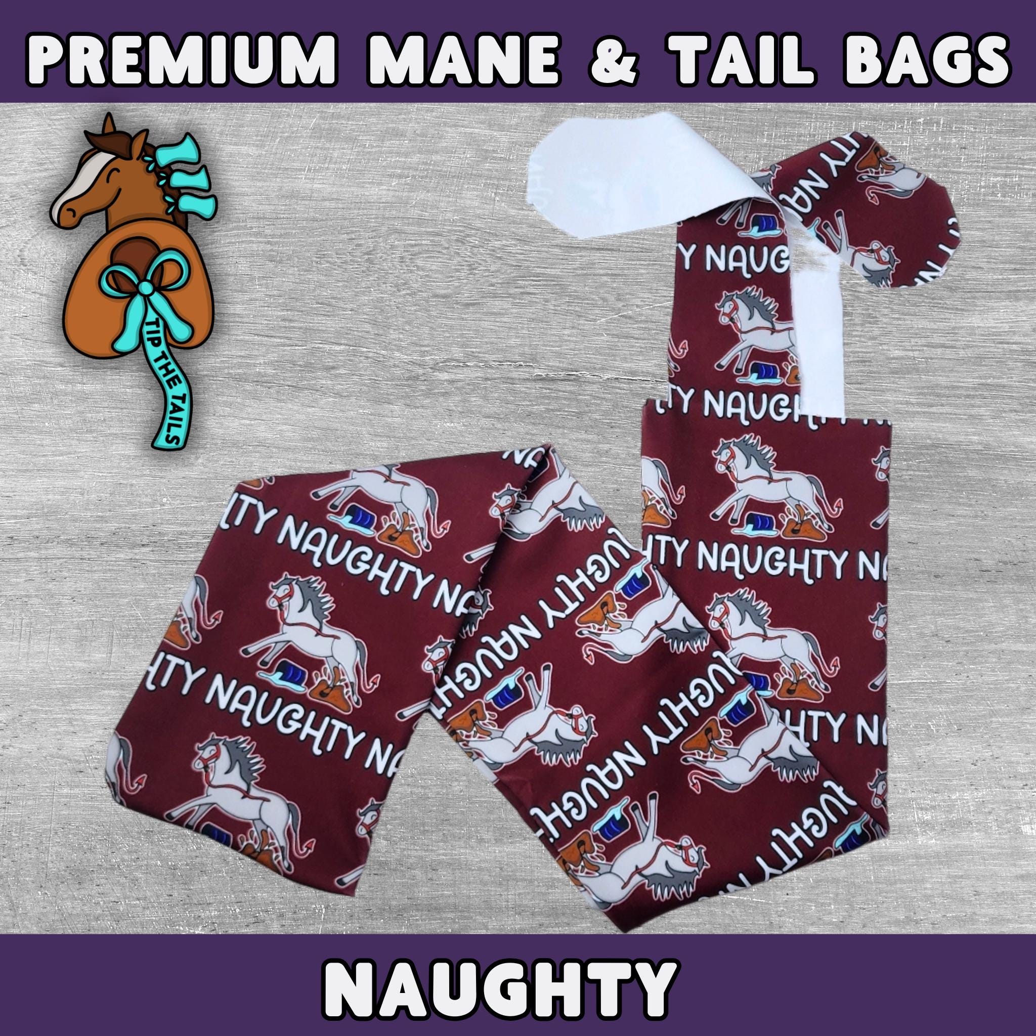 NAUGHTY Holiday Equine Tail Bag