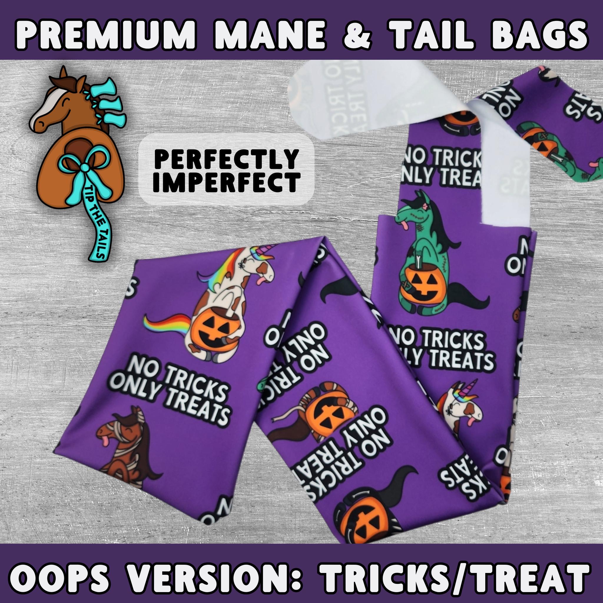 OOPS Version: No Tricks Only Treats Halloween Equine Tail Bag