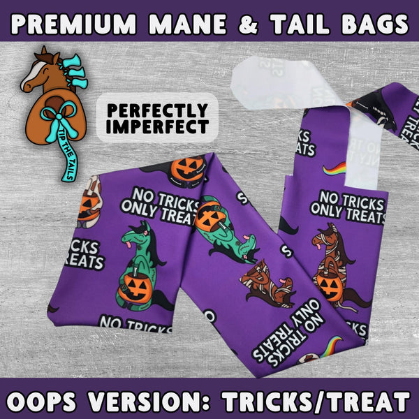 OOPS Version: No Tricks Only Treats Halloween Equine Tail Bag
