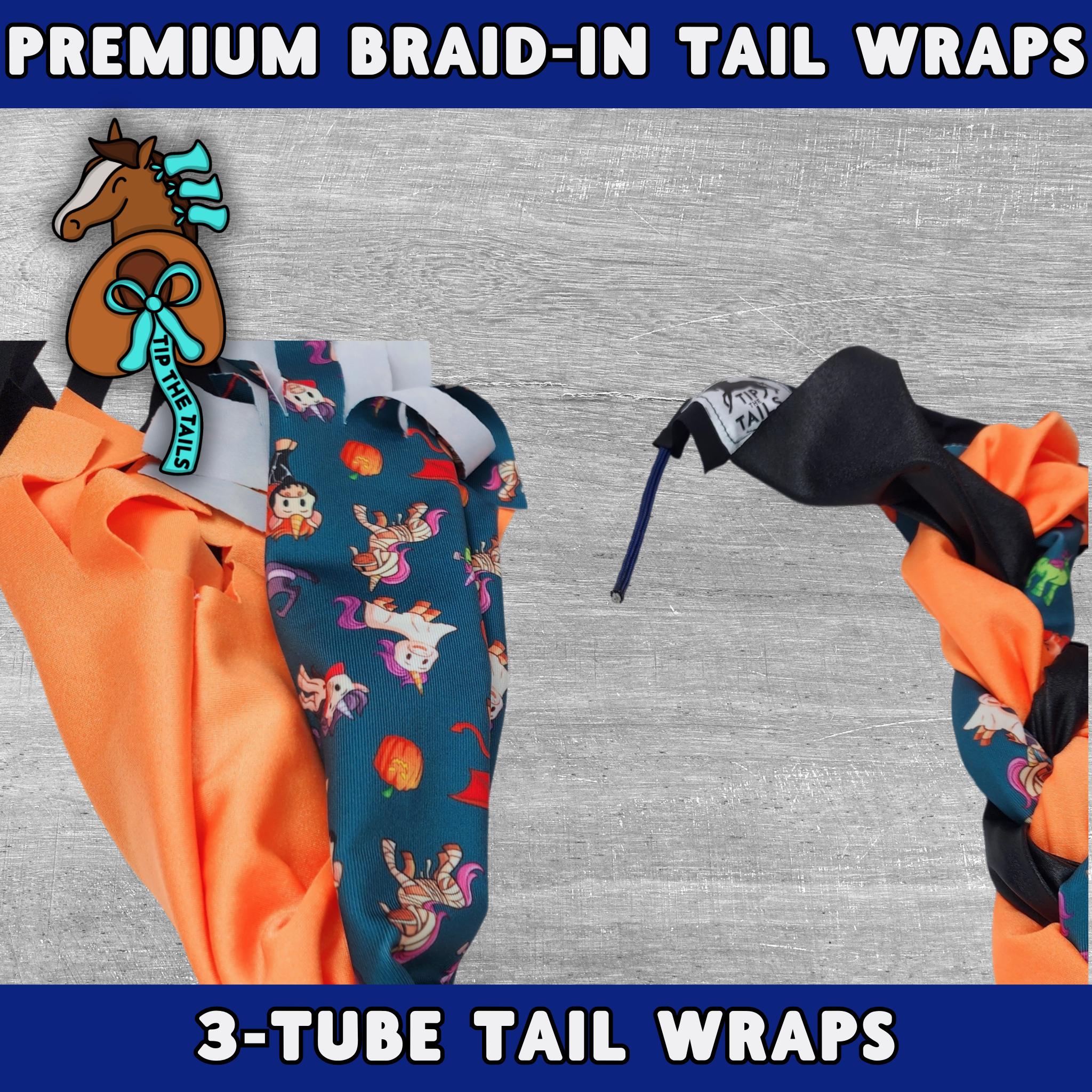 Halloween Unicorn 3-Tube Braid-In Tail Wrap