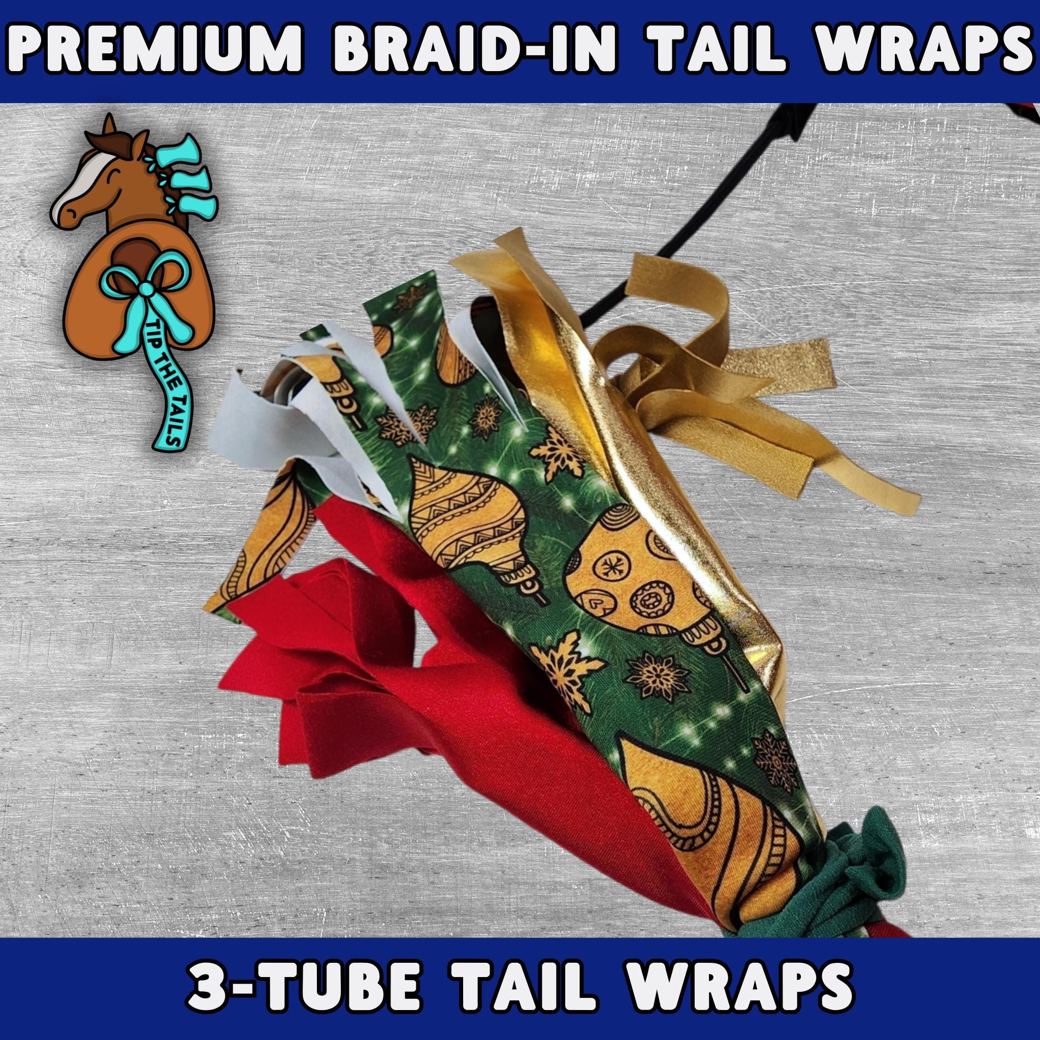 Holiday 3-Tube Braid-In Tail Wrap