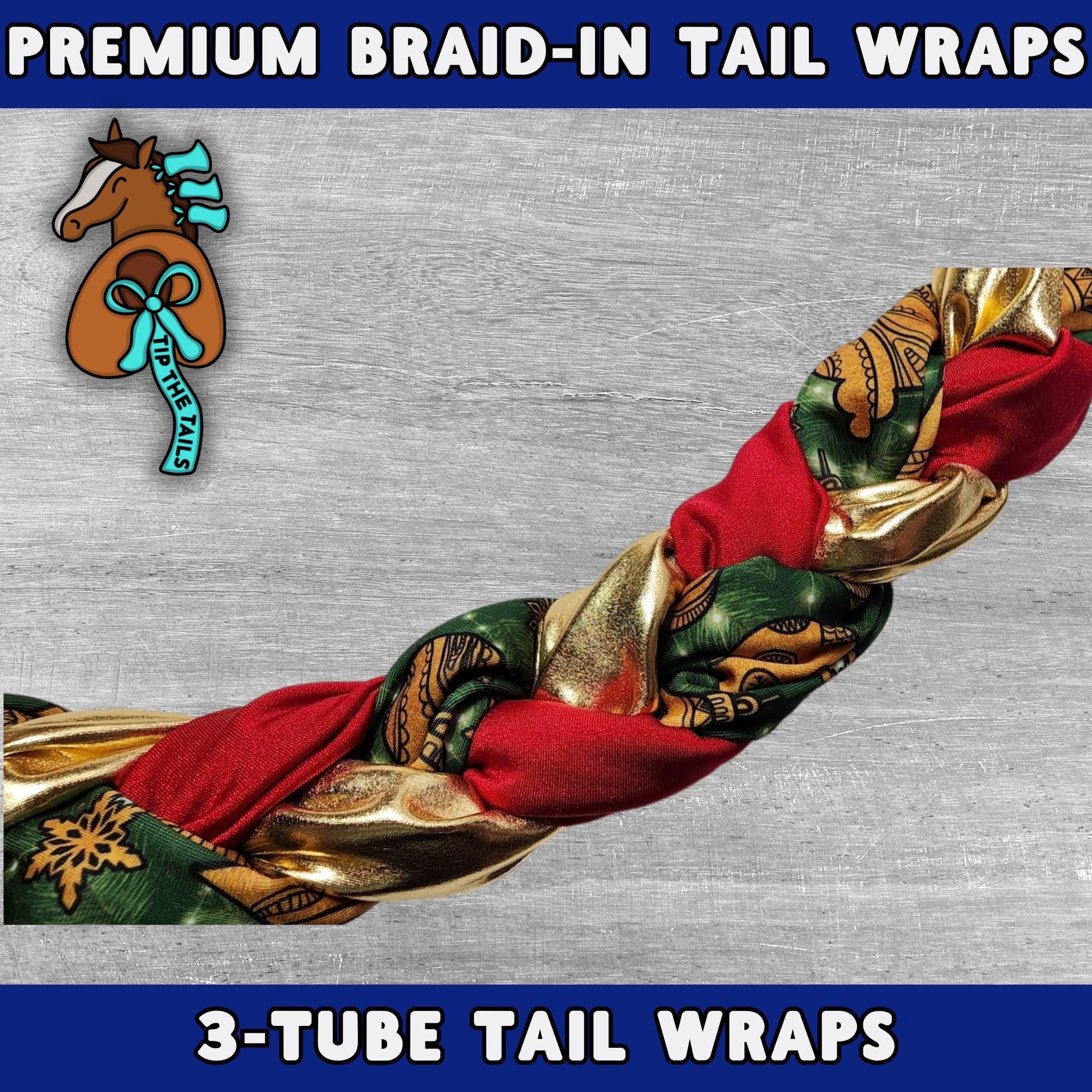 Holiday 3-Tube Braid-In Tail Wrap