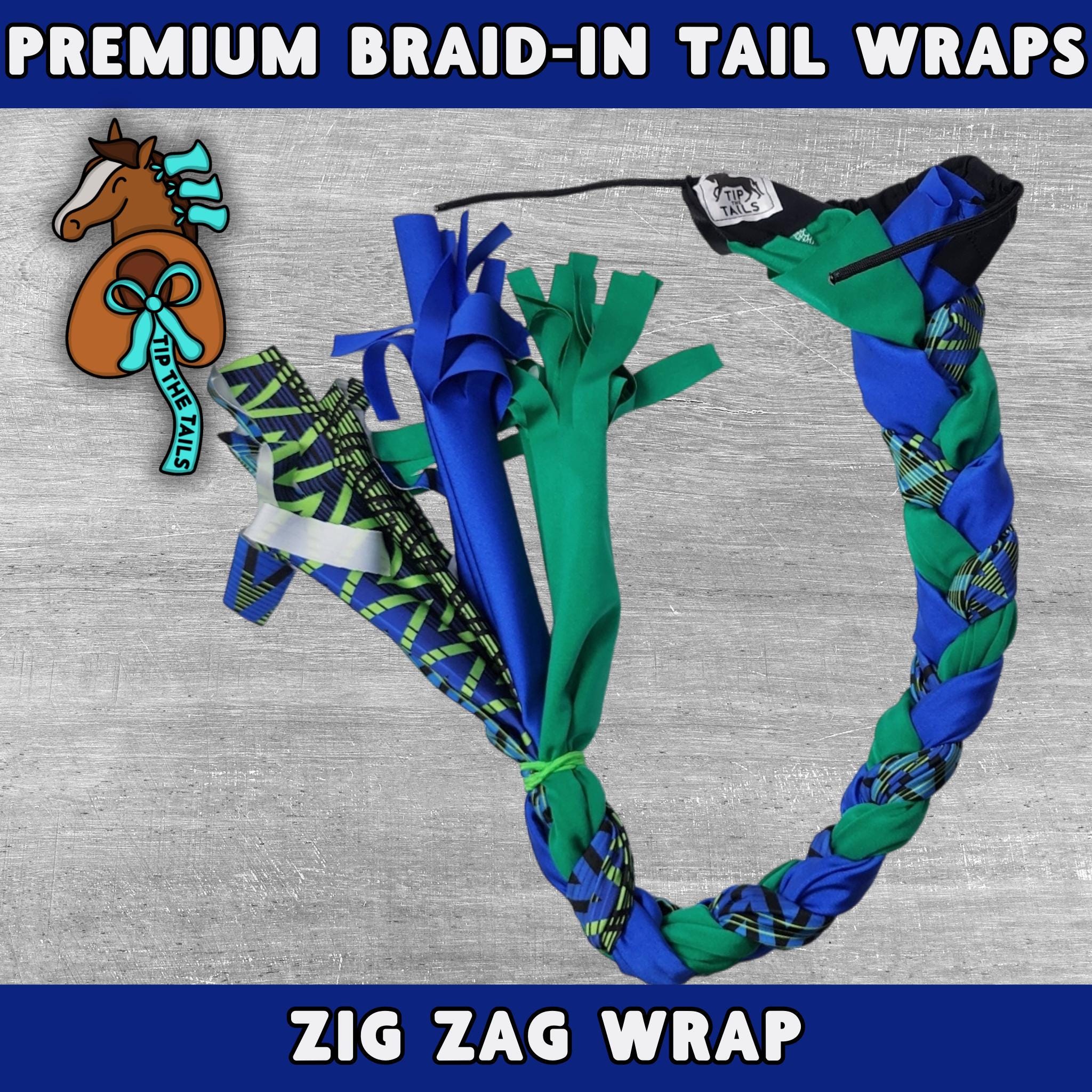 Zig Zag 3-Tube Braid-In Tail Wrap