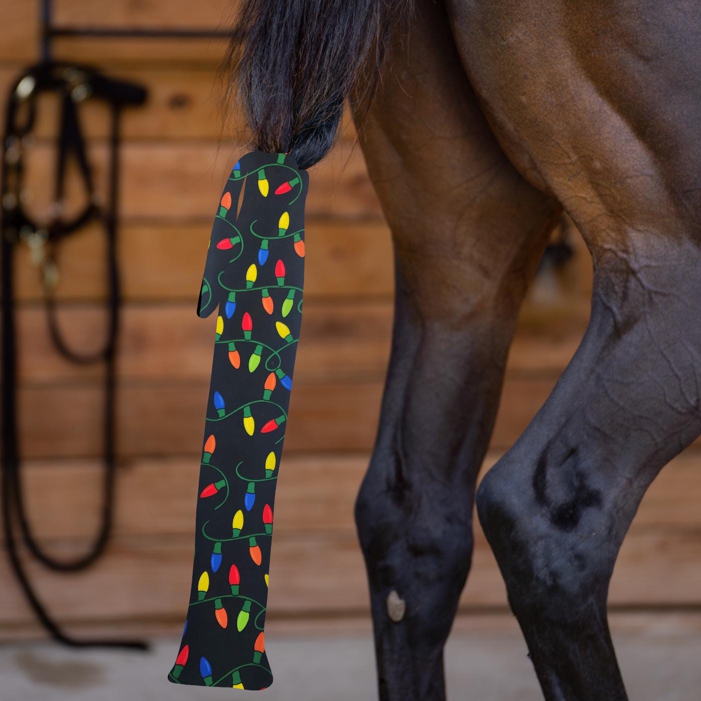 Holiday Lights Equine Tail Bag
