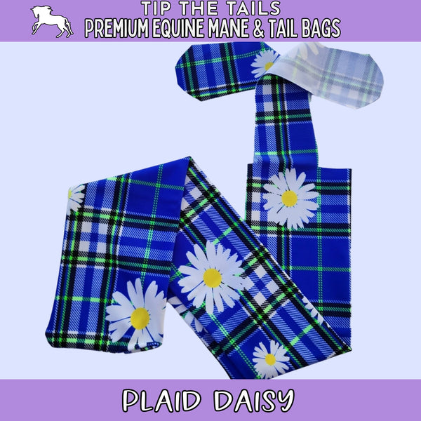 Plaid Daisy Equine Tail Bag-Tip The Tails