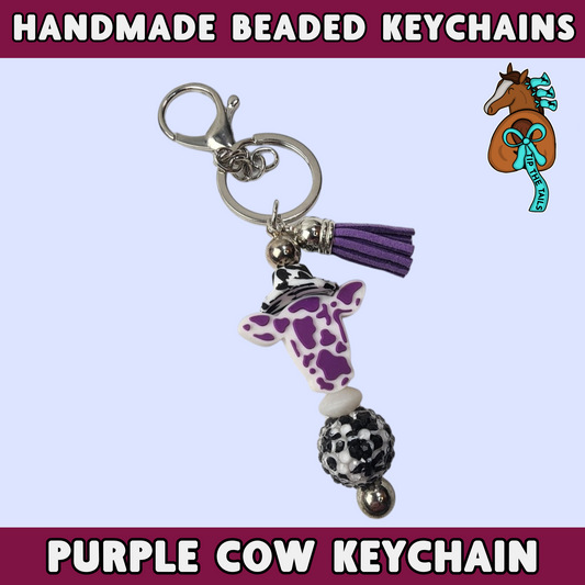 Purple Cow Handmade Keychain-Tip The Tails