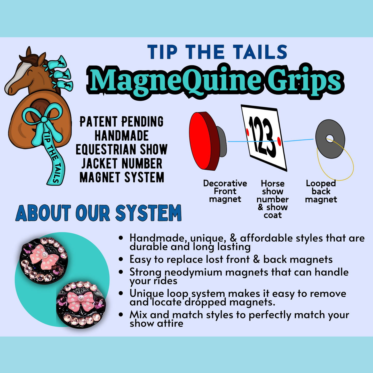 Purple Flower MagneQuine Grip Set