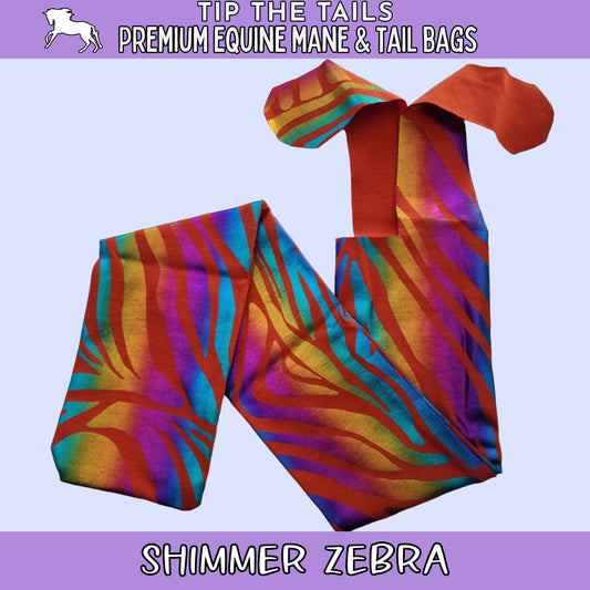Shimmer Zebra Print Equine Tail Bag-Tip The Tails