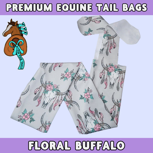 Boho Cow Skull Equine Tail Bag-Tip The Tails