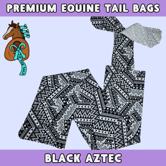 Black Aztec Equine Tail Bag-Tip The Tails